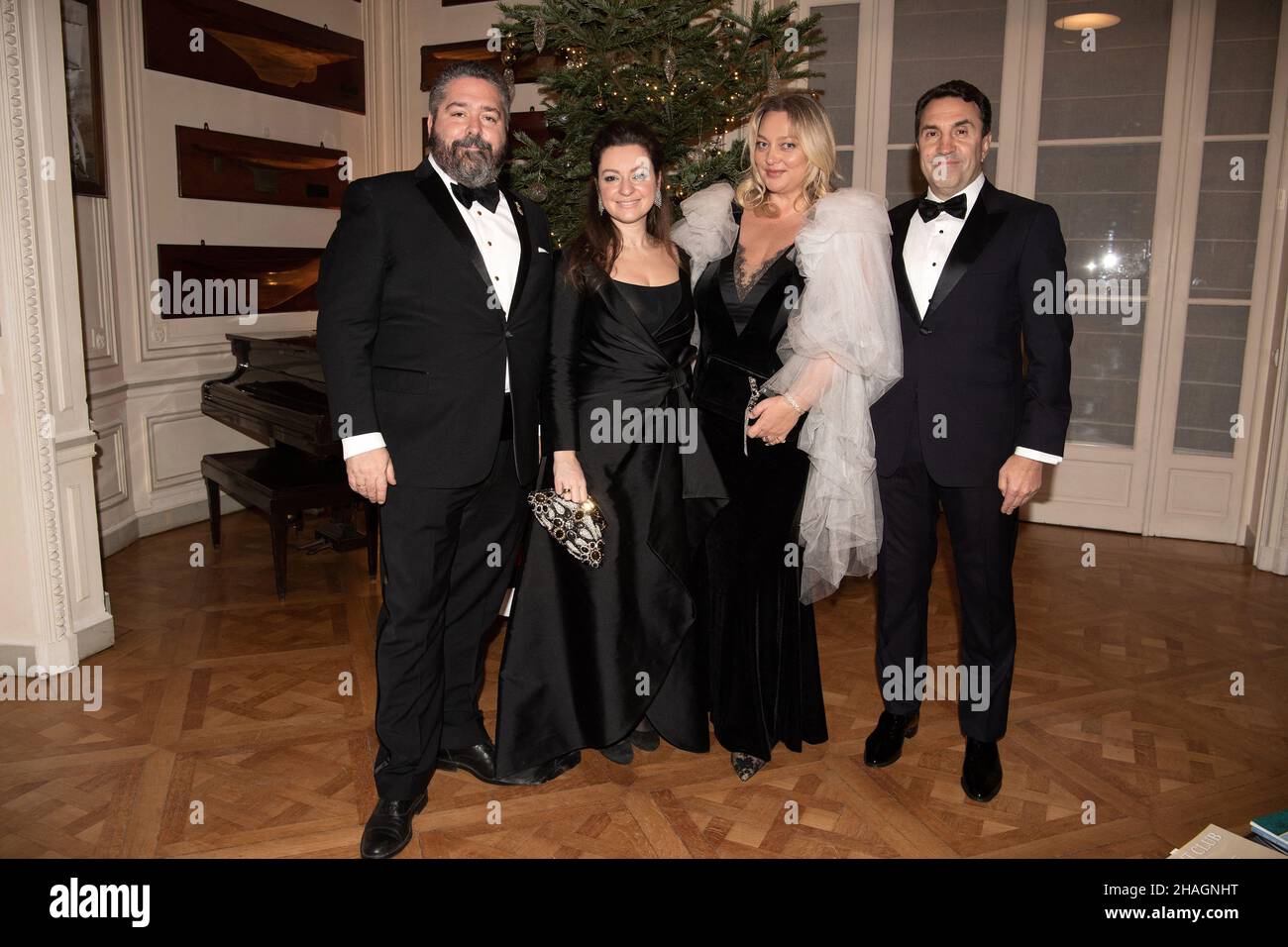 Grand Duke George Mikhailovich of Russia, (Georgi Mikhailovich Romanov), Princess Victoria Romanovna, Oxana Girko and her husband Oleg Novachuk attend the dinner organized by the Assembly of the Russian Nobility in France (A.N.R.F), President Prince Stephane Belosselsky at the Yacth Club de France, on December 10, 2021 in Paris, France. Photo by David Niviere/ABACAPRESS.COM Stock Photo