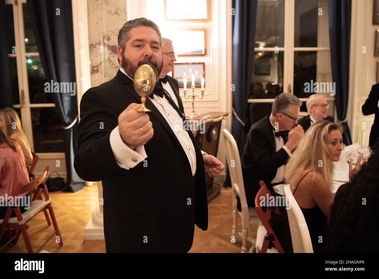 Grand Duke George Mikhailovich of Russia, (Georgi Mikhailovich Romanov) attends the dinner organized by the Assembly of the Russian Nobility in France (A.N.R.F), President Prince Stephane Belosselsky at the Yacth Club de France, on December 10, 2021 in Paris, France. Photo by David Niviere/ABACAPRESS.COM Stock Photo