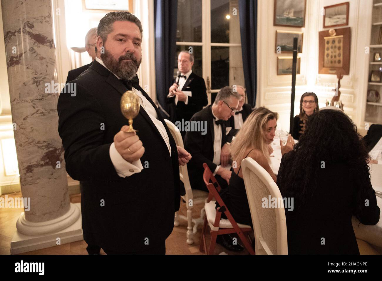 Grand Duke George Mikhailovich of Russia, (Georgi Mikhailovich Romanov) attends the dinner organized by the Assembly of the Russian Nobility in France (A.N.R.F), President Prince Stephane Belosselsky at the Yacth Club de France, on December 10, 2021 in Paris, France. Photo by David Niviere/ABACAPRESS.COM Stock Photo
