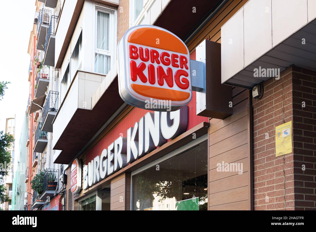 VALENCIA, SPAIN DECEMBER 09, 2021 Burger King is an American