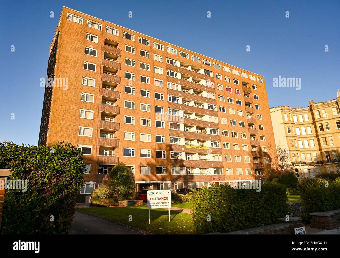 The Coombe Lea flats in Grand Avenue Hove , Brighton were some