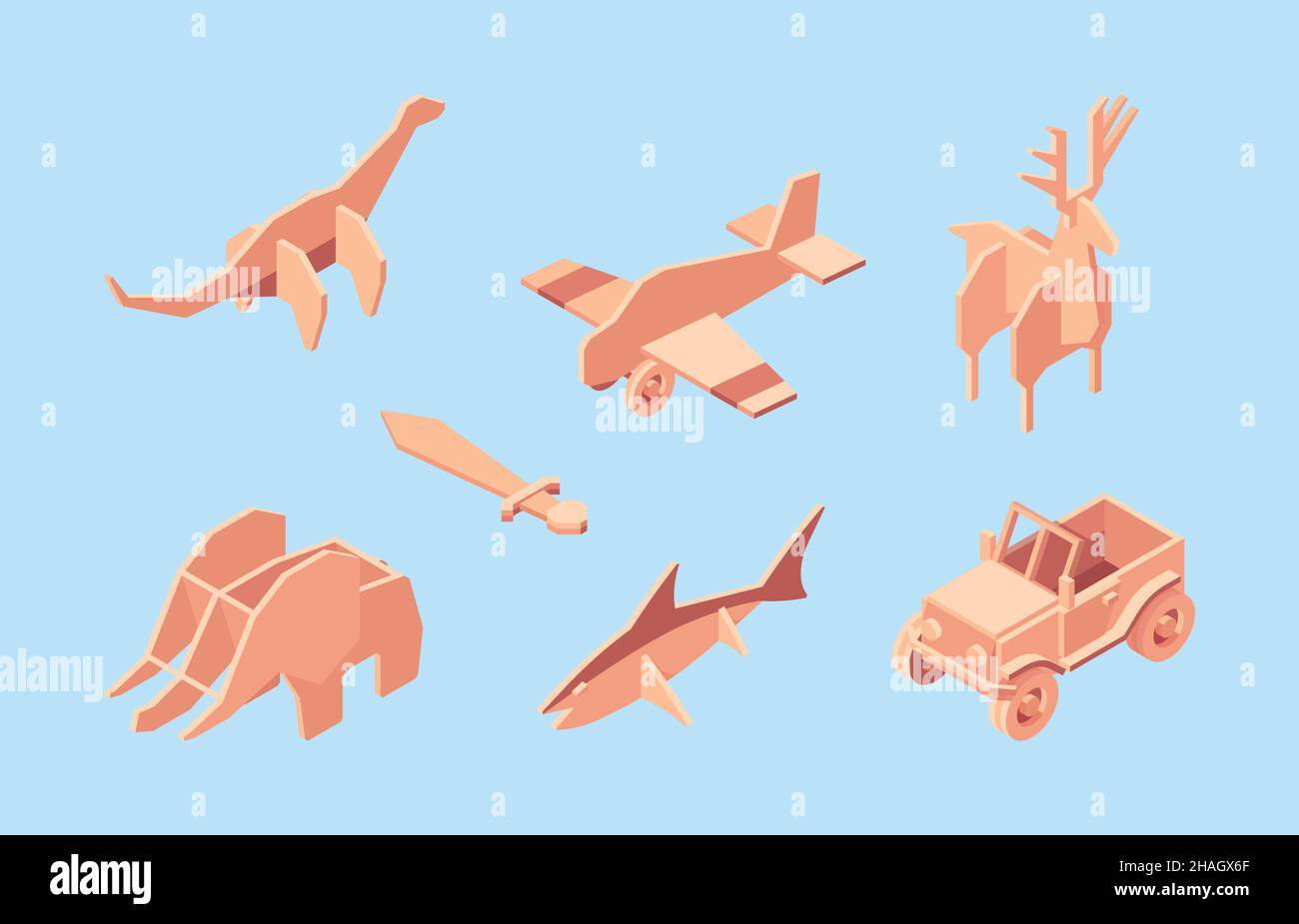 Cardboard toys. Boxes for kids pleasure funny home games toy packaging