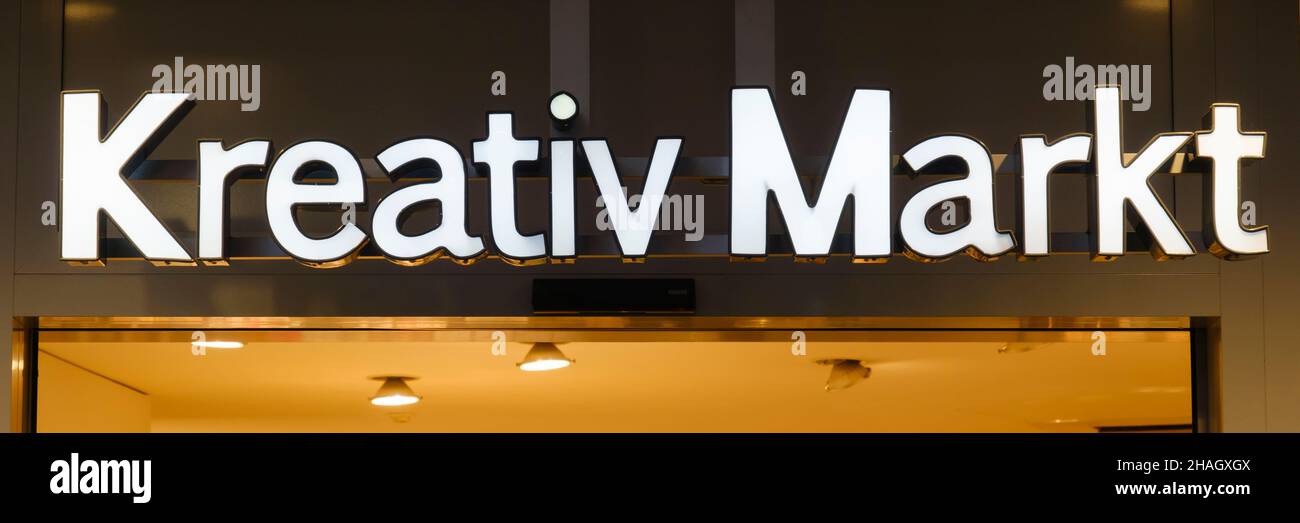 Lighted Sign And Logo Kreativ Markt Stock Photo