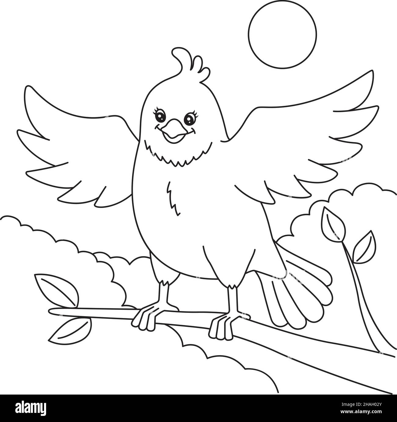 Bird Coloring Page for Kids Stock Vector Image & Art Alamy
