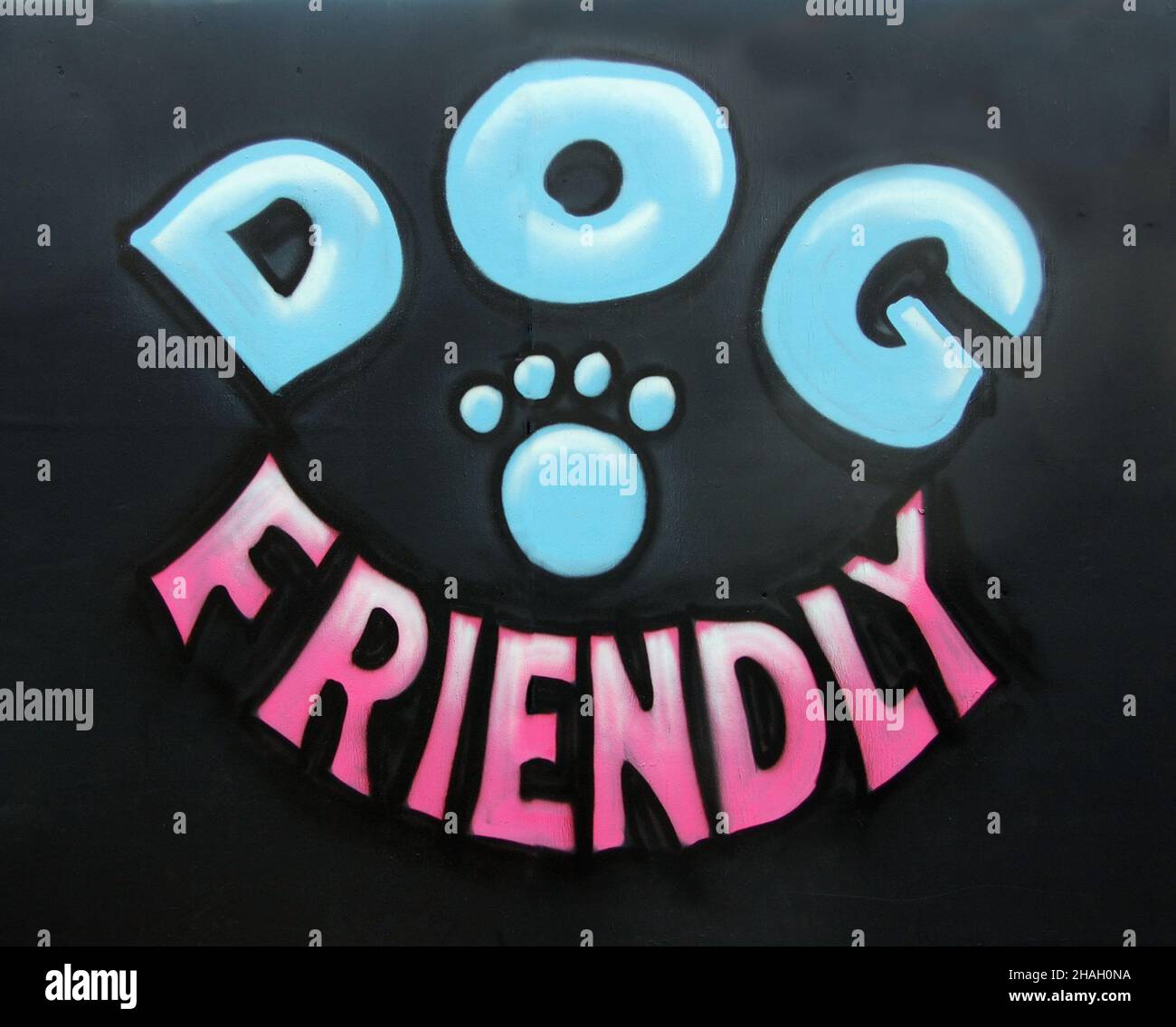 'Dog Friendly' sign. Stock Photo
