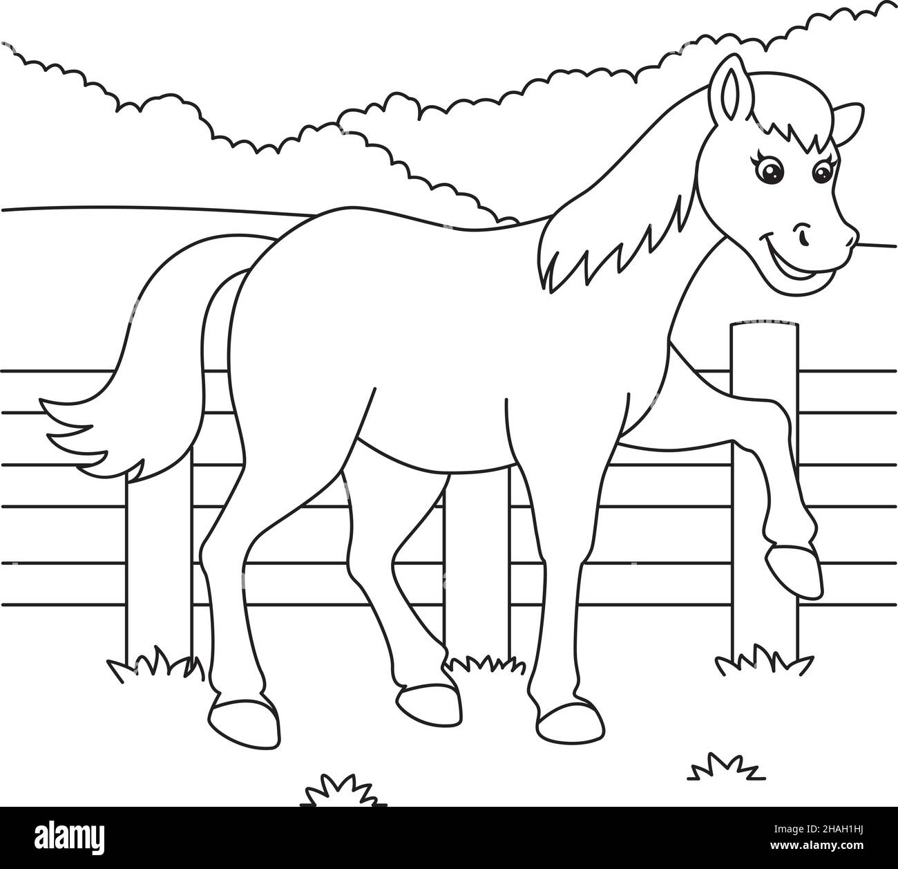 Horse Coloring Page for Kids Stock Vector Image & Art - Alamy