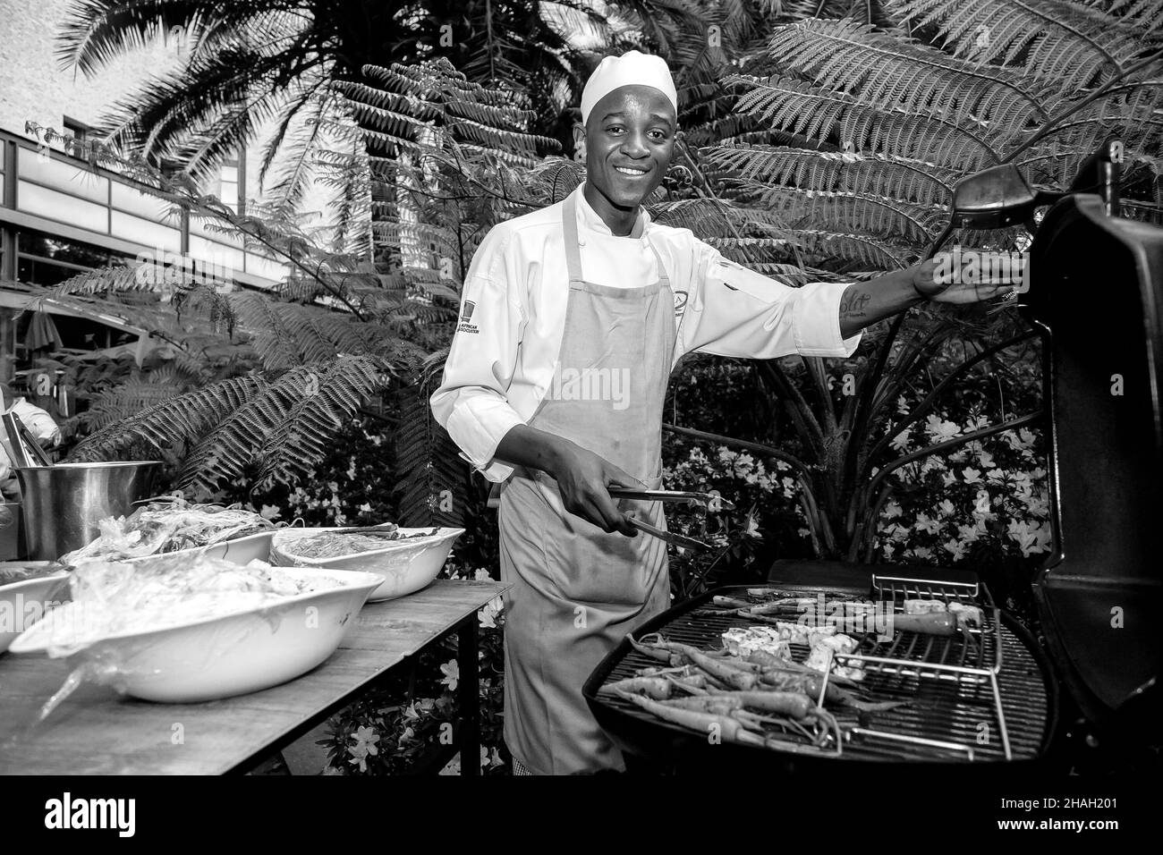 JOHANNESBURG, SOUTH AFRICA Oct 23, 2021 An African catering chef at