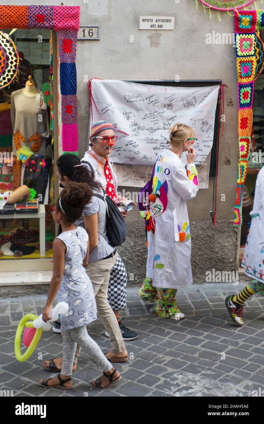 Clown & Clown Festival, Monte San Giusto, Marche, Italy, Europe Stock Photo