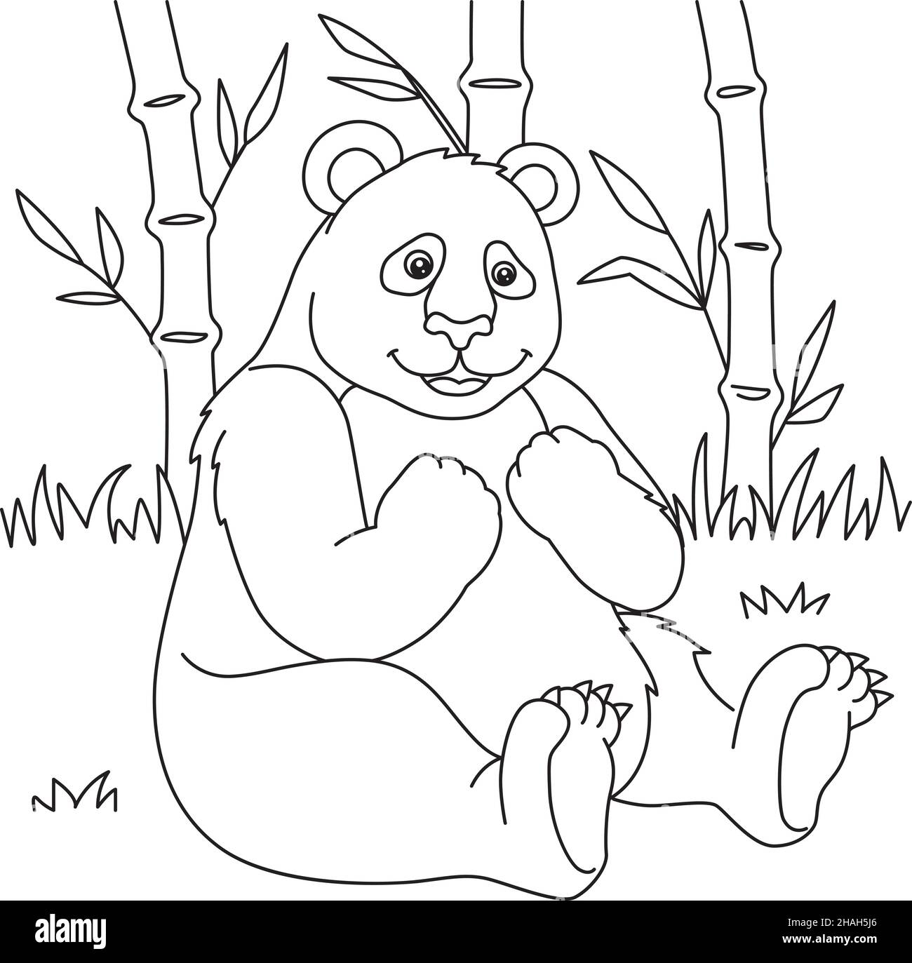 Panda Coloring Page for Kids Stock Vector Image & Art - Alamy