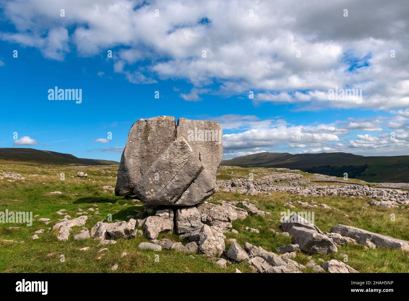 The Cheese Press Stone above Kingsdale in the Yorkshire Dales Stock ...