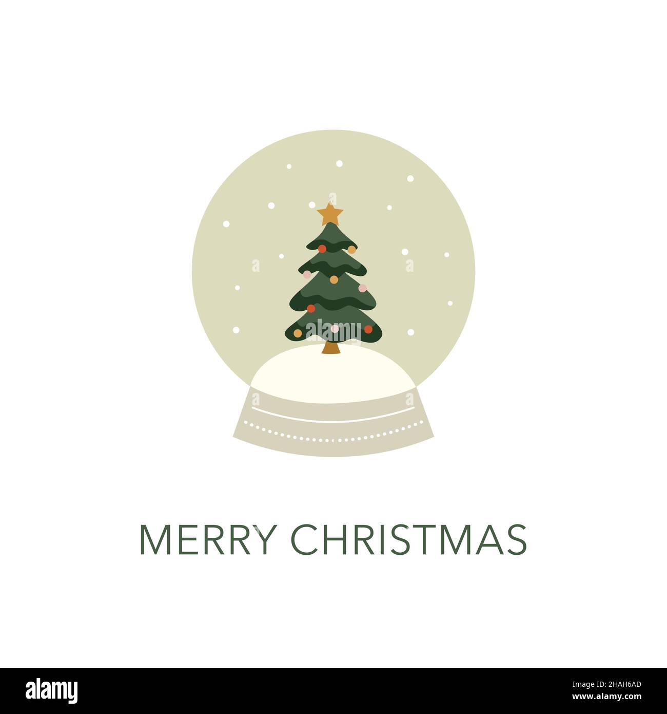 Vector illustration of cartoon Christmas tree on white background Stock ...