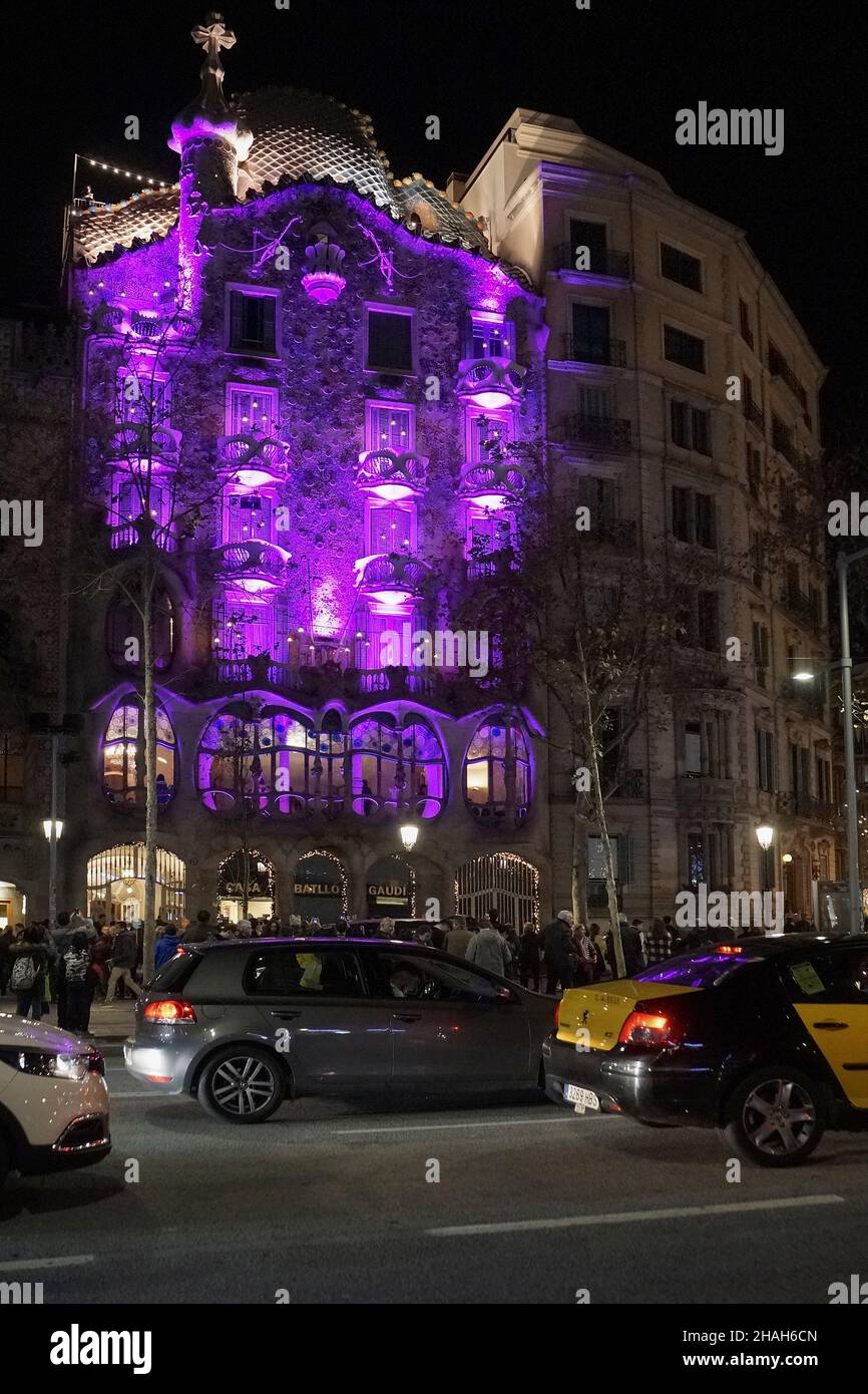 Casa Batllò of Antoni Gaudì, Paseo de Gràcia street, Barcelona, Spain