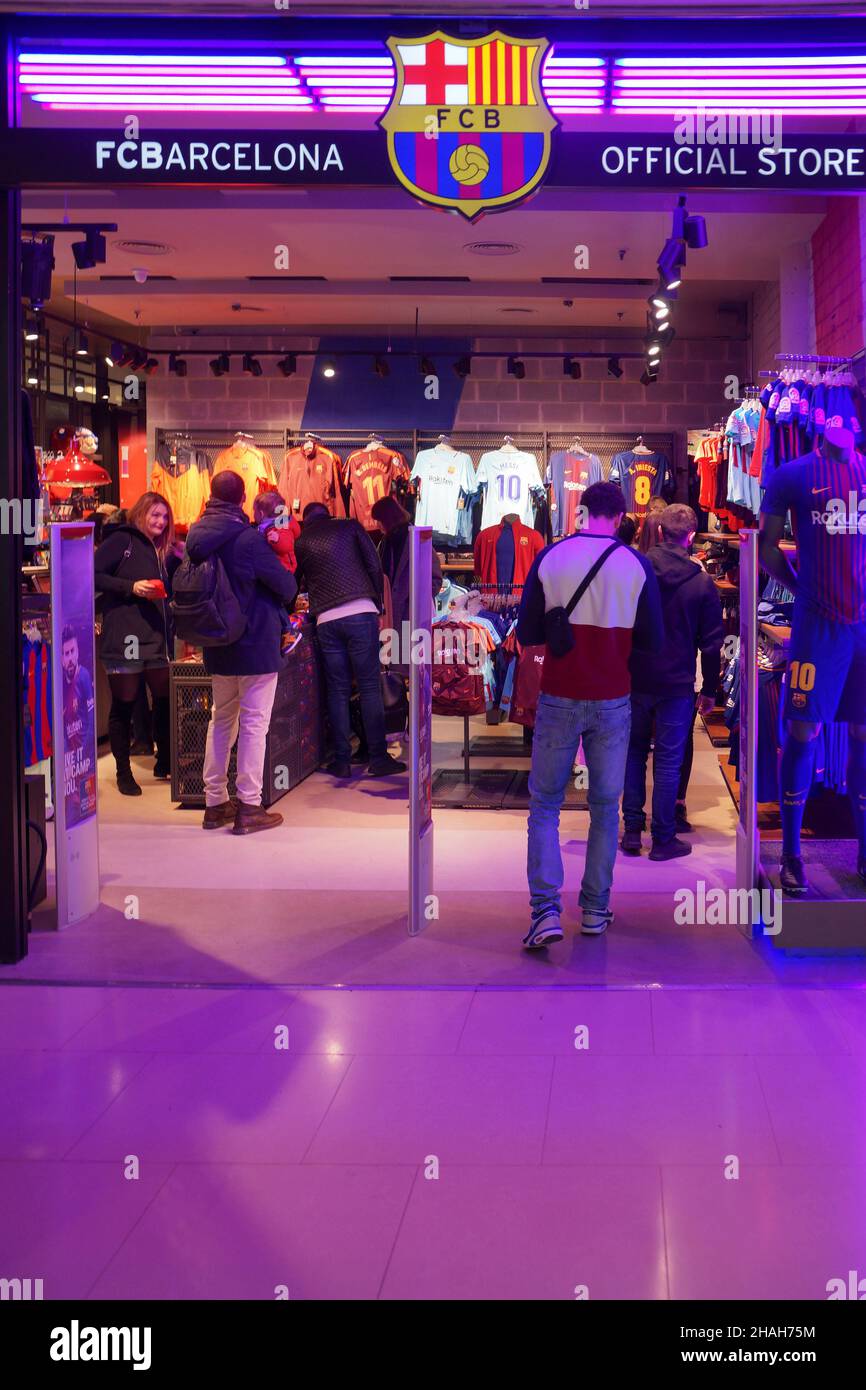 Official Store FC Barcelona football club, Maremagnum shopping center,  Barcelona, Spain, Europe Stock Photo - Alamy