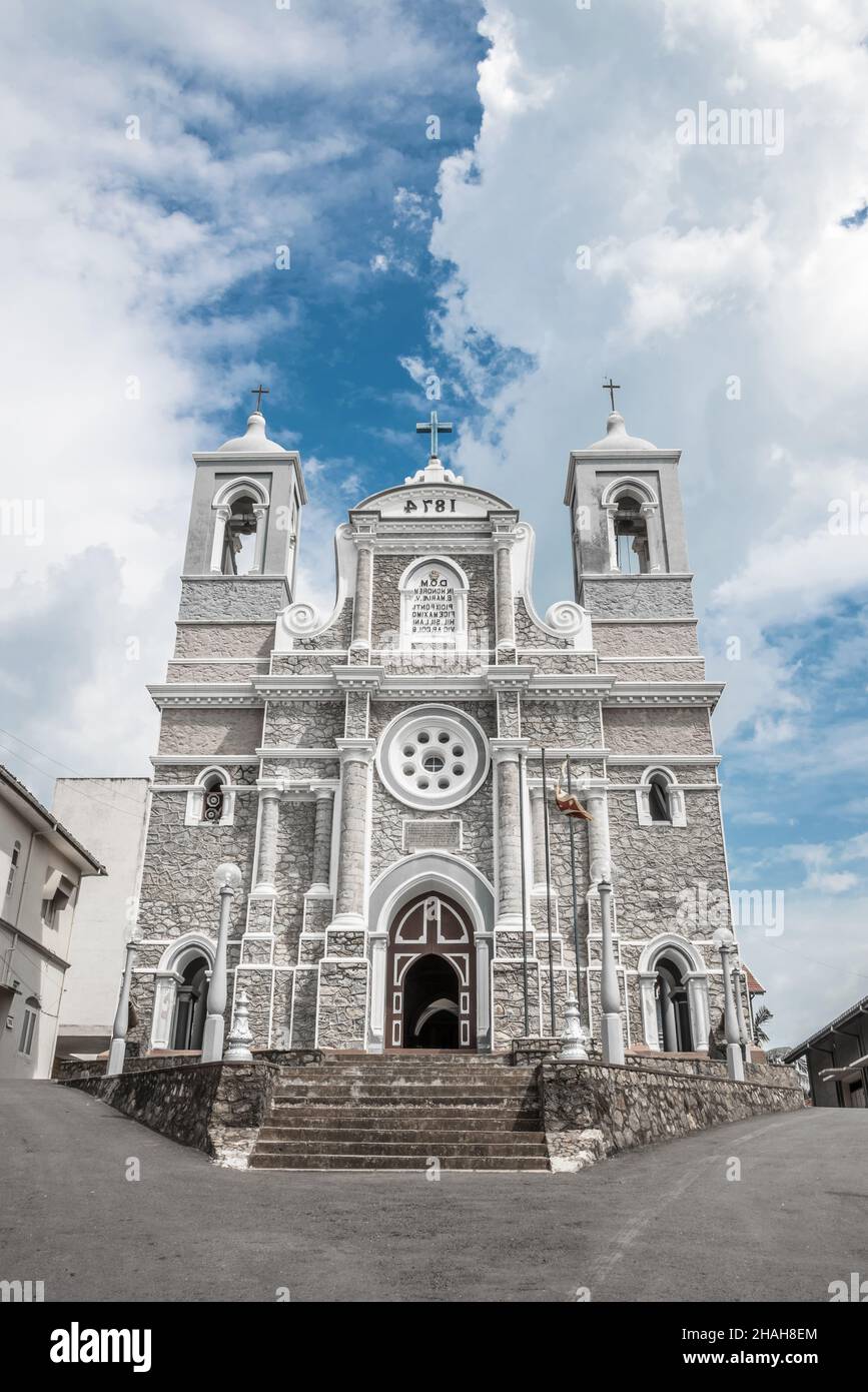 Catholic church with towers in Sri Lanka Stock Photo Alamy