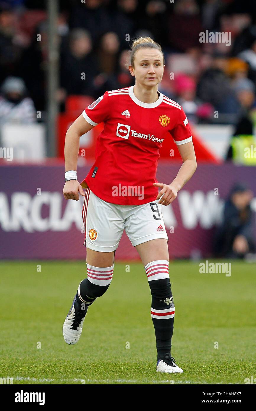 CRAWLEY, United Kingdom, DECEMBER 12: Martha Thomas of Manchester United Women during Barclays FA Woman Super League between Brighton and Hove Albion Stock Photo