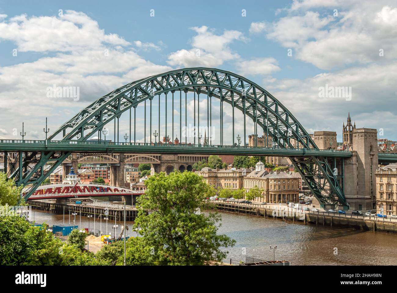 View at the Tyne Bridge linking Newcastle upon Tyne and Gateshead, England, UK Stock Photo