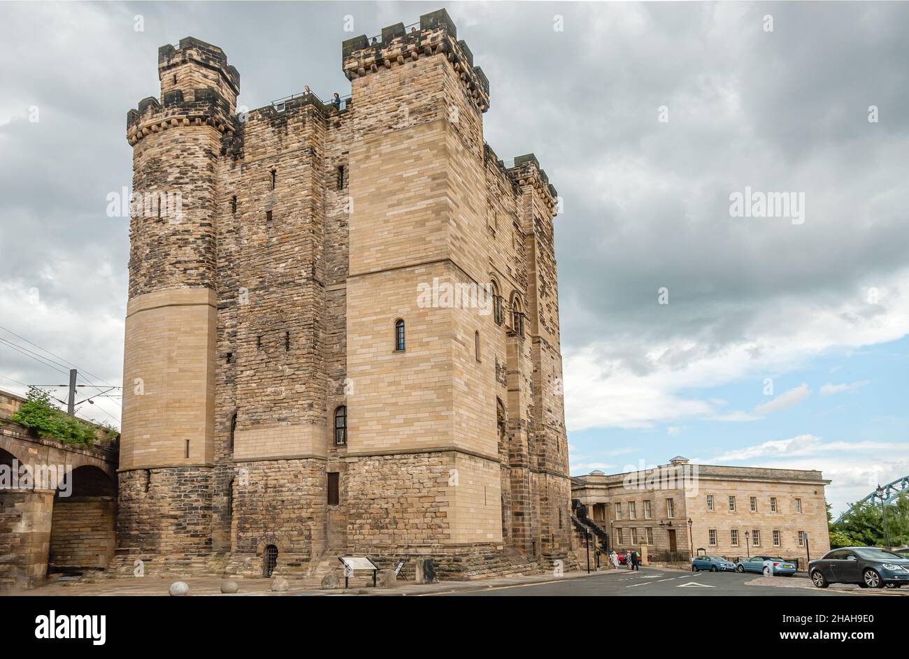 Castle Keep, fortified stone tower of the former Newcastle Castle, England, UK Stock Photo