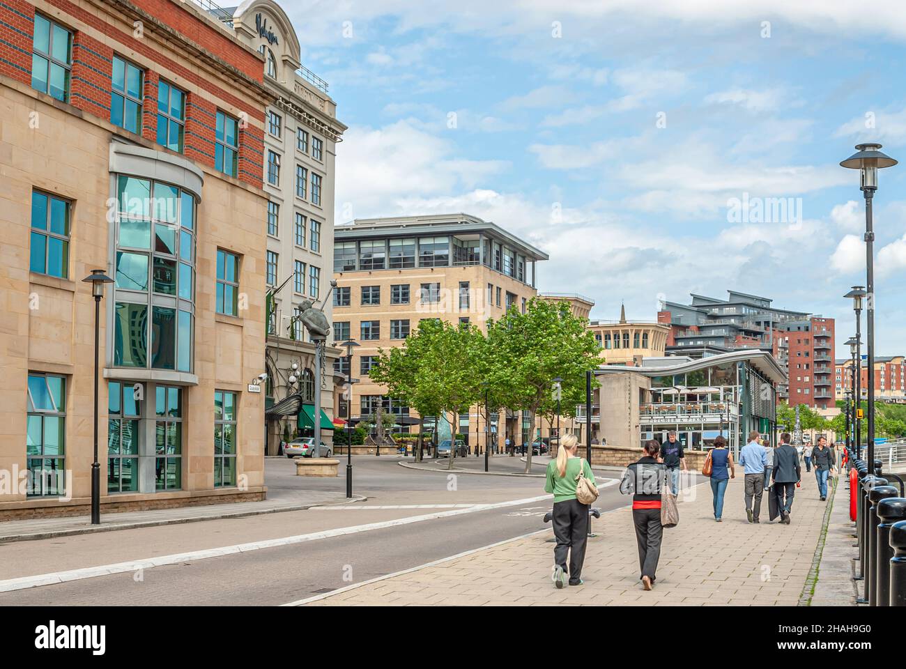 Modern architecture at Quayside Newcastle at River Tyne in Newcastle upon Tyne, England, UK Stock Photo