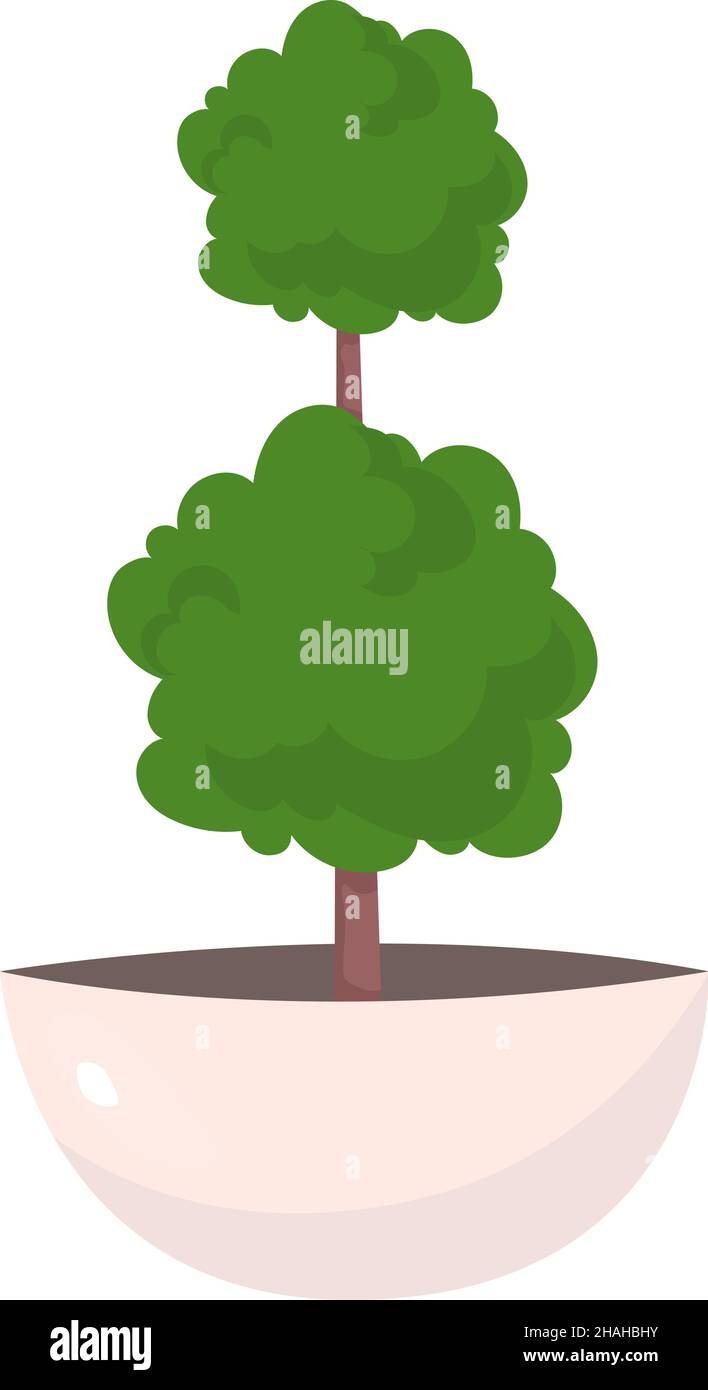 Outdoor decorative tree semi flat color vector object Stock Vector
