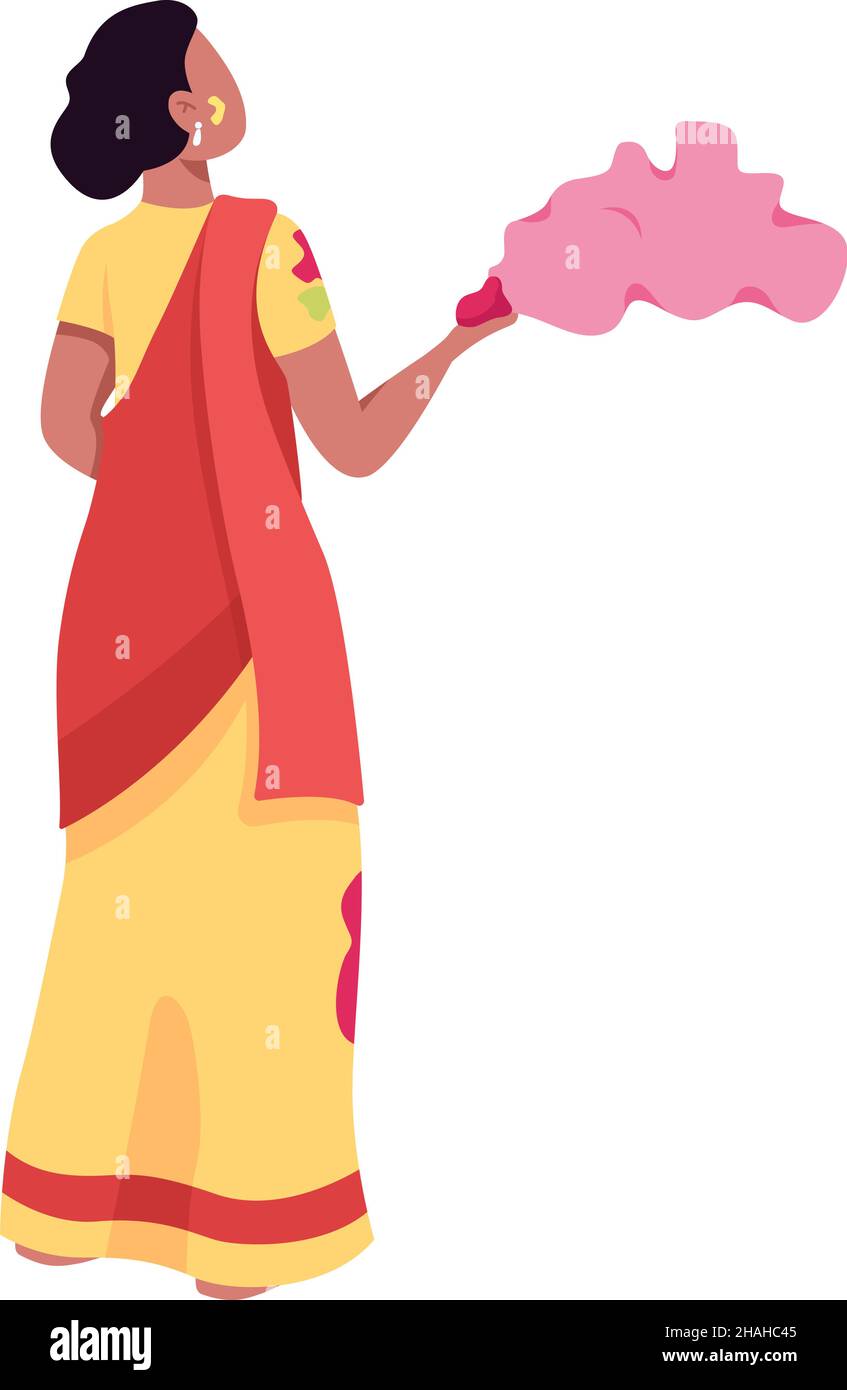 Woman throw powder Stock Vector Images - Alamy