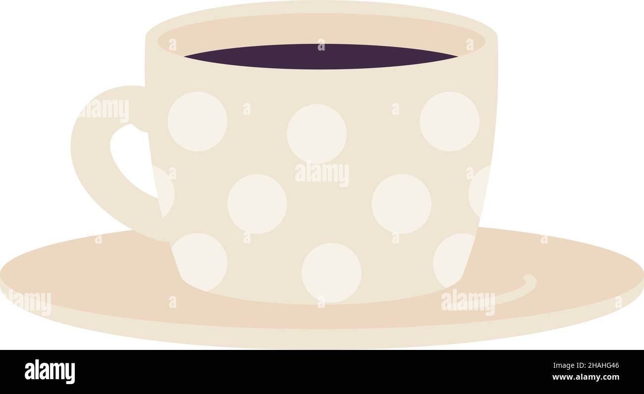 Cute cup of coffee semi flat color vector object Stock Vector
