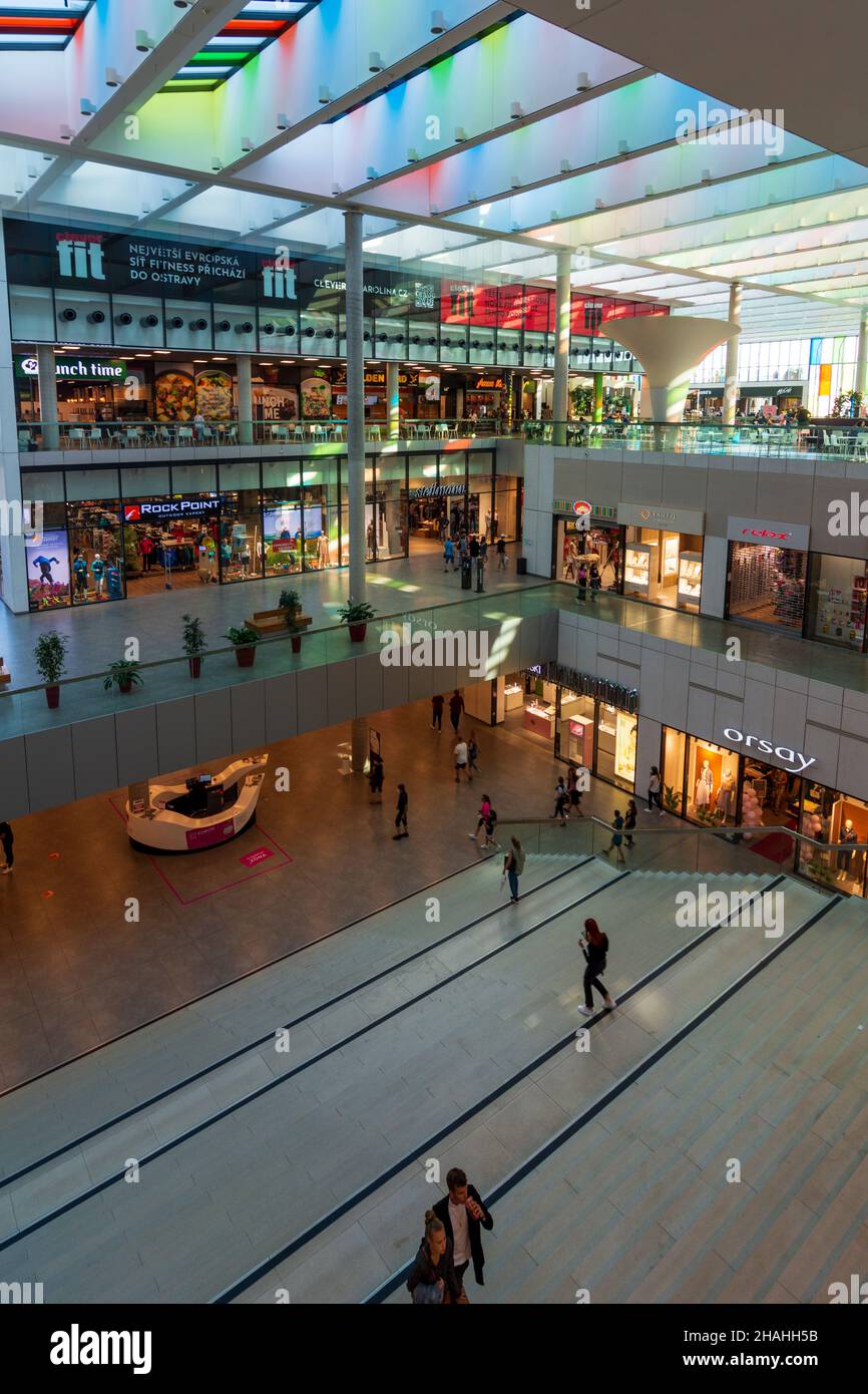 Ostrava (Ostrau): Forum Nova Karolina shopping mall, in , Moravskoslezsky,  Moravian-Silesian Region, Mährisch-Schlesische Region, Czech Stock Photo -  Alamy