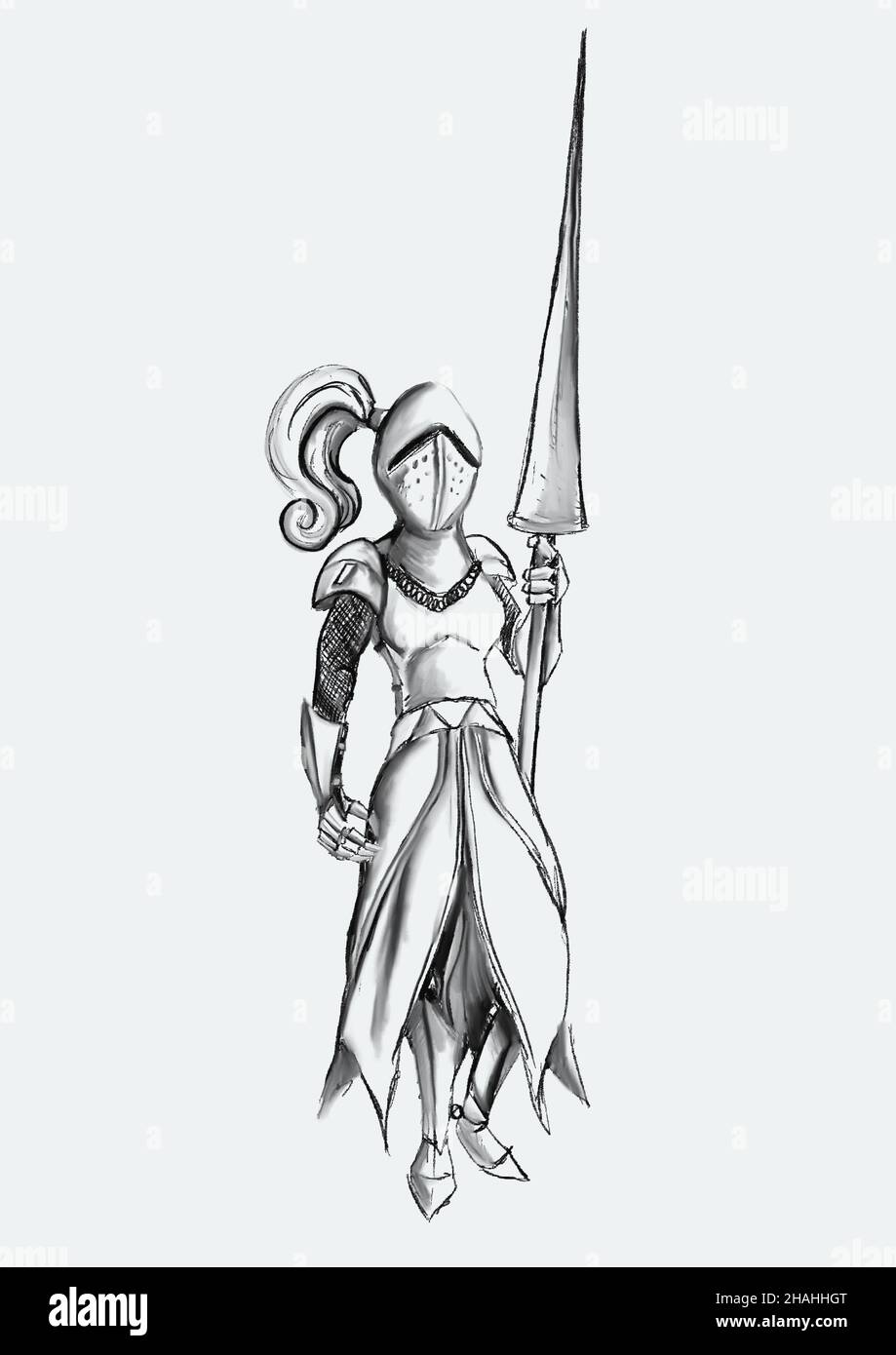 female warrior illustration Stock Photo Alamy