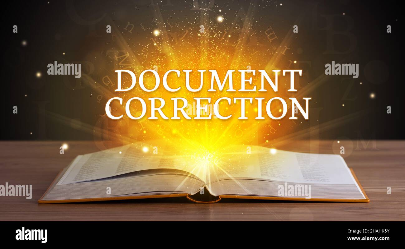 Educational inscription coming out from an open book Stock Photo - Alamy