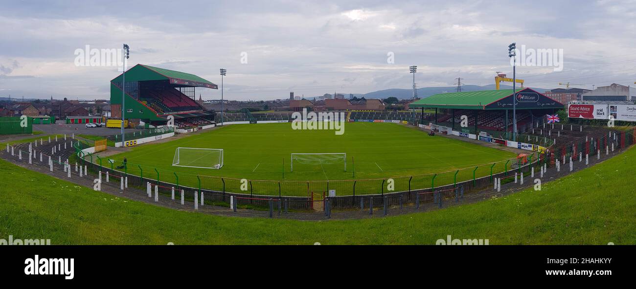 The Oval, Belfast. Home to Irish League club Glentoran FC. Stock Photo