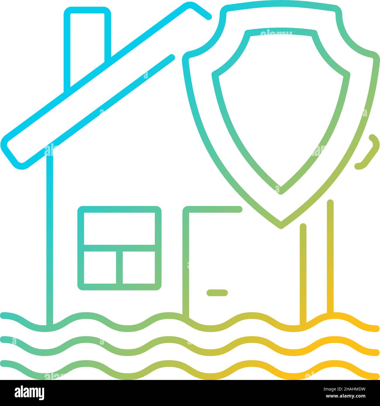 Flood insurance case gradient linear vector icon Stock Vector