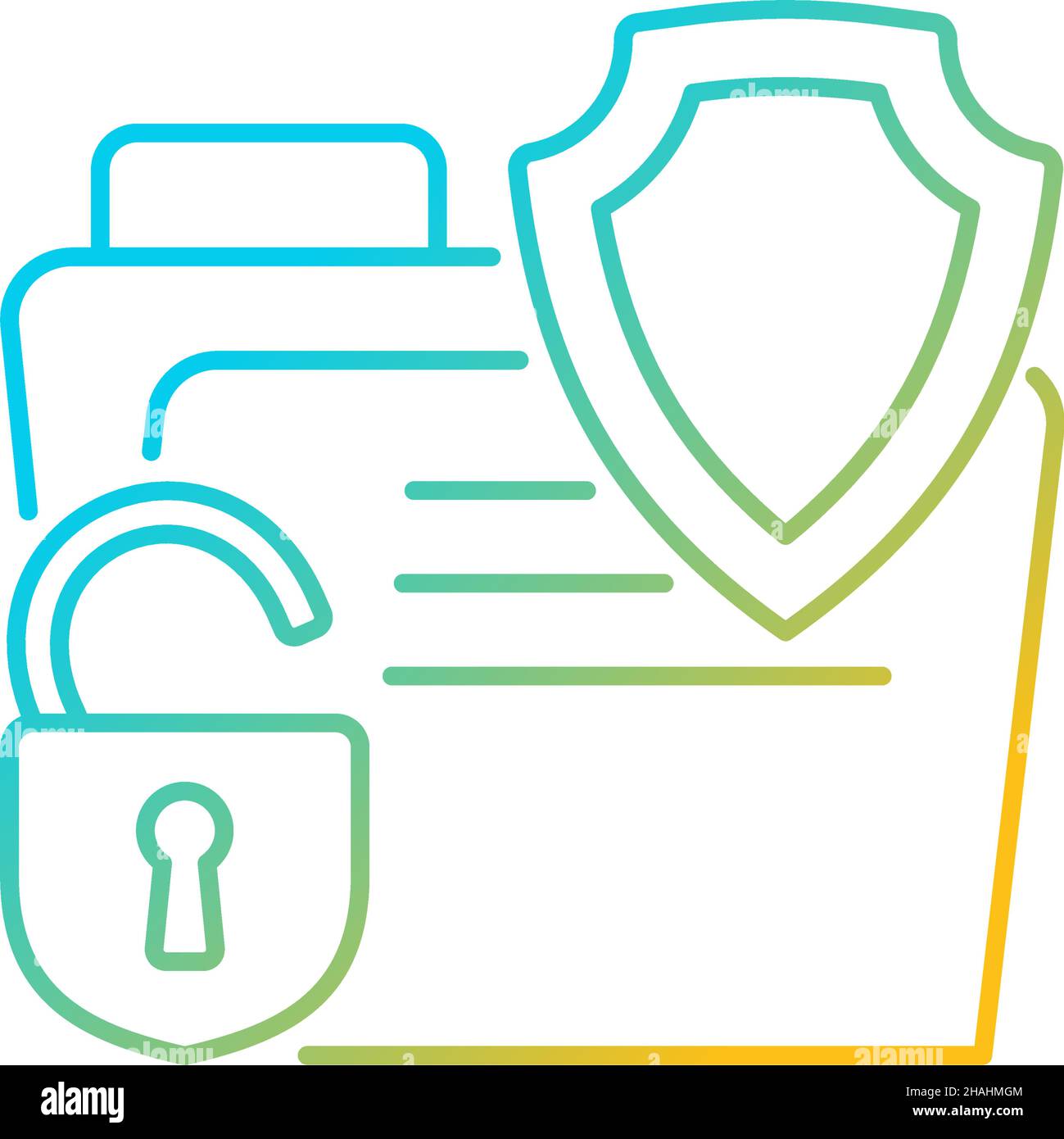 Data breach insurance gradient linear vector icon Stock Vector