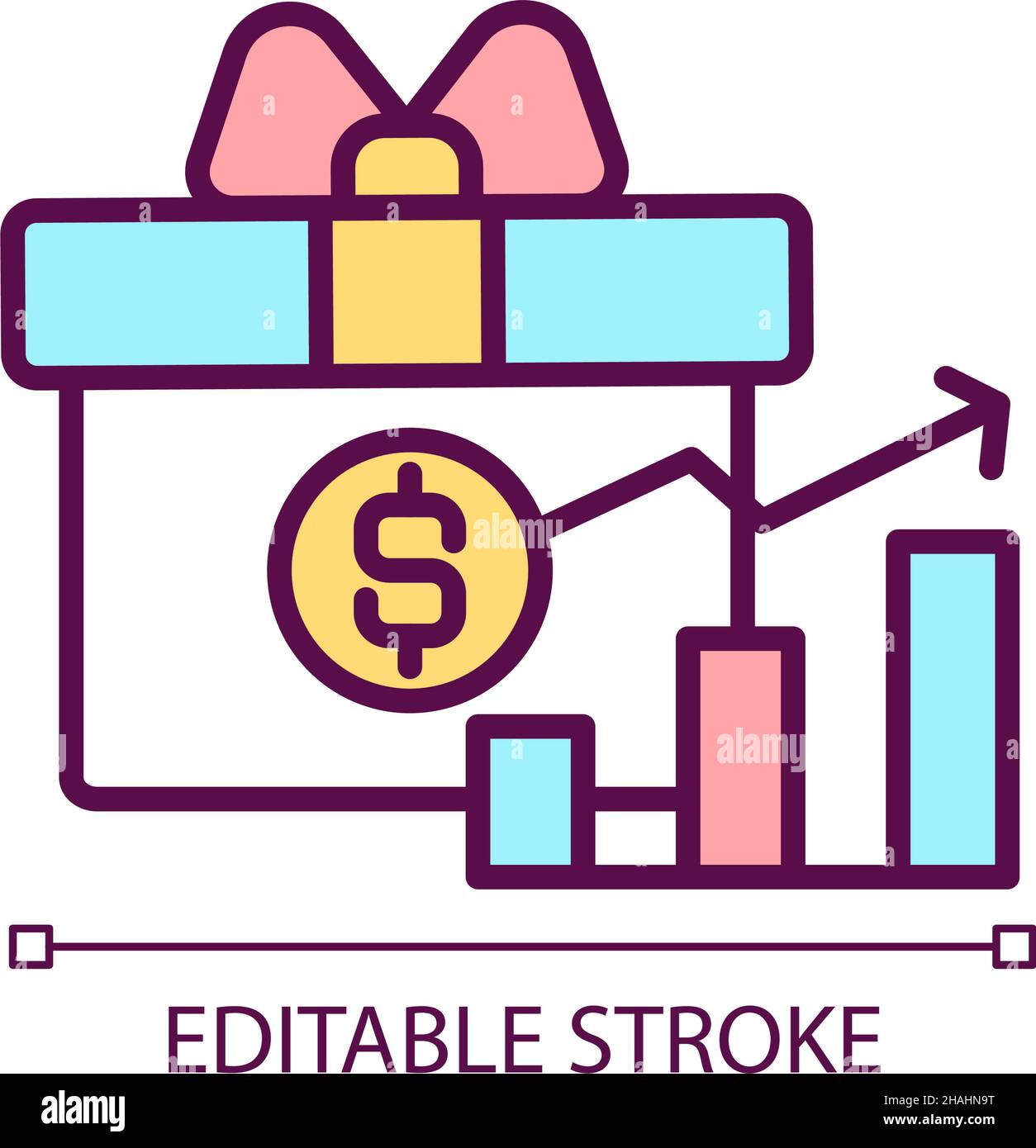 Motivational present RGB color icon Stock Vector