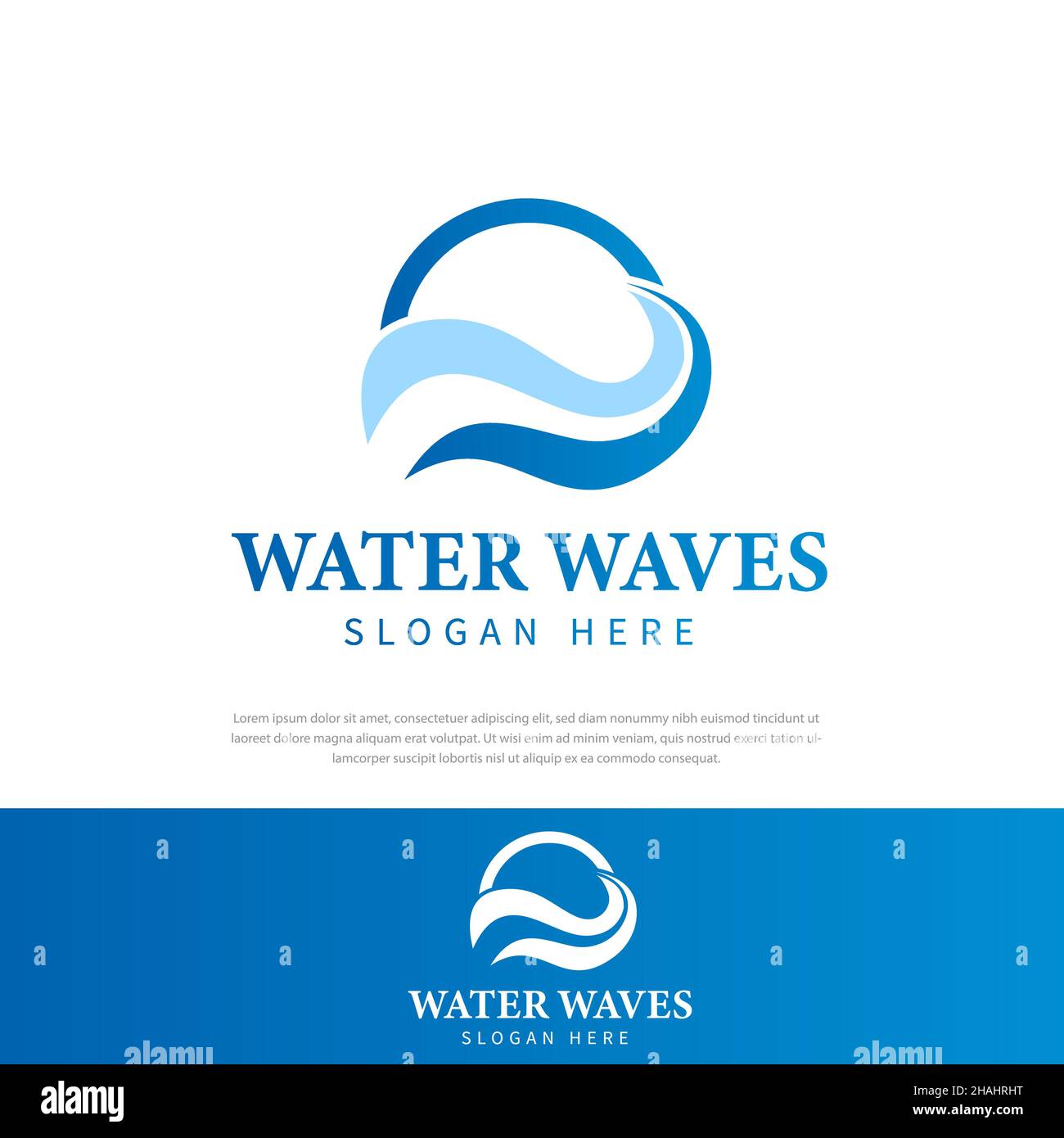 Ocean Logo Design,waves abstract sun icon.symbol,waves logo design template Stock Vector