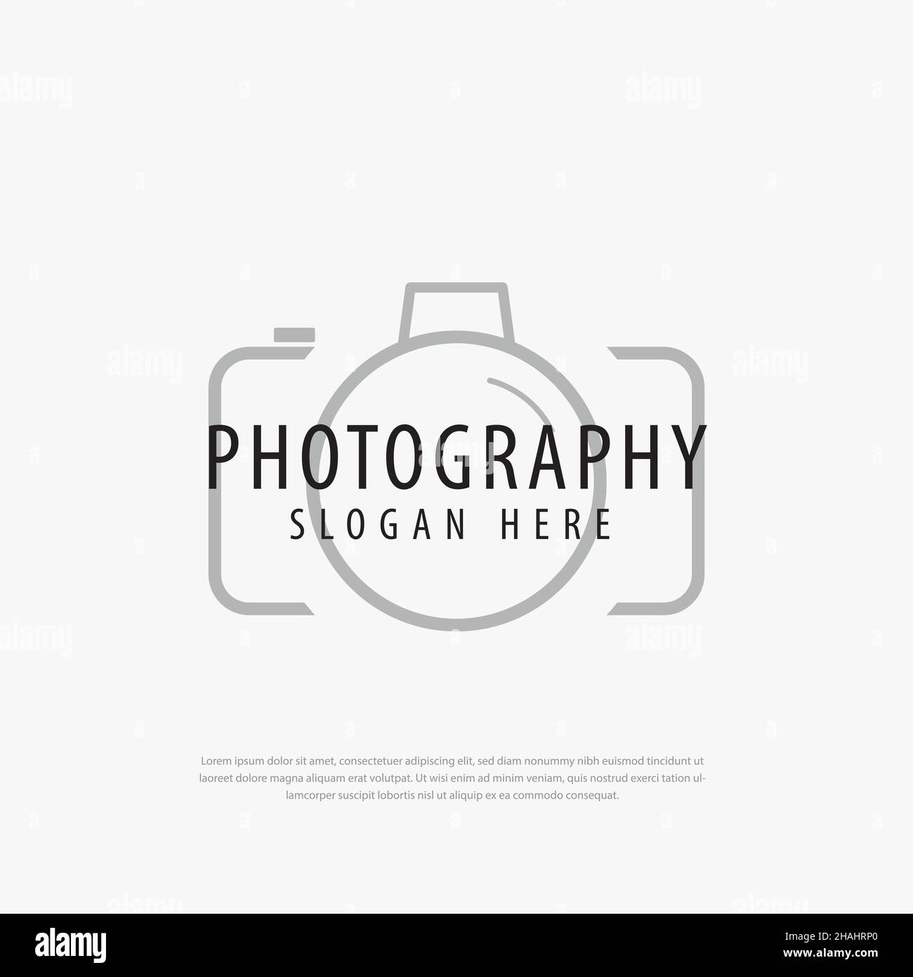 Line style shadow photography camera logo.Icon vector illustration Stock Vector