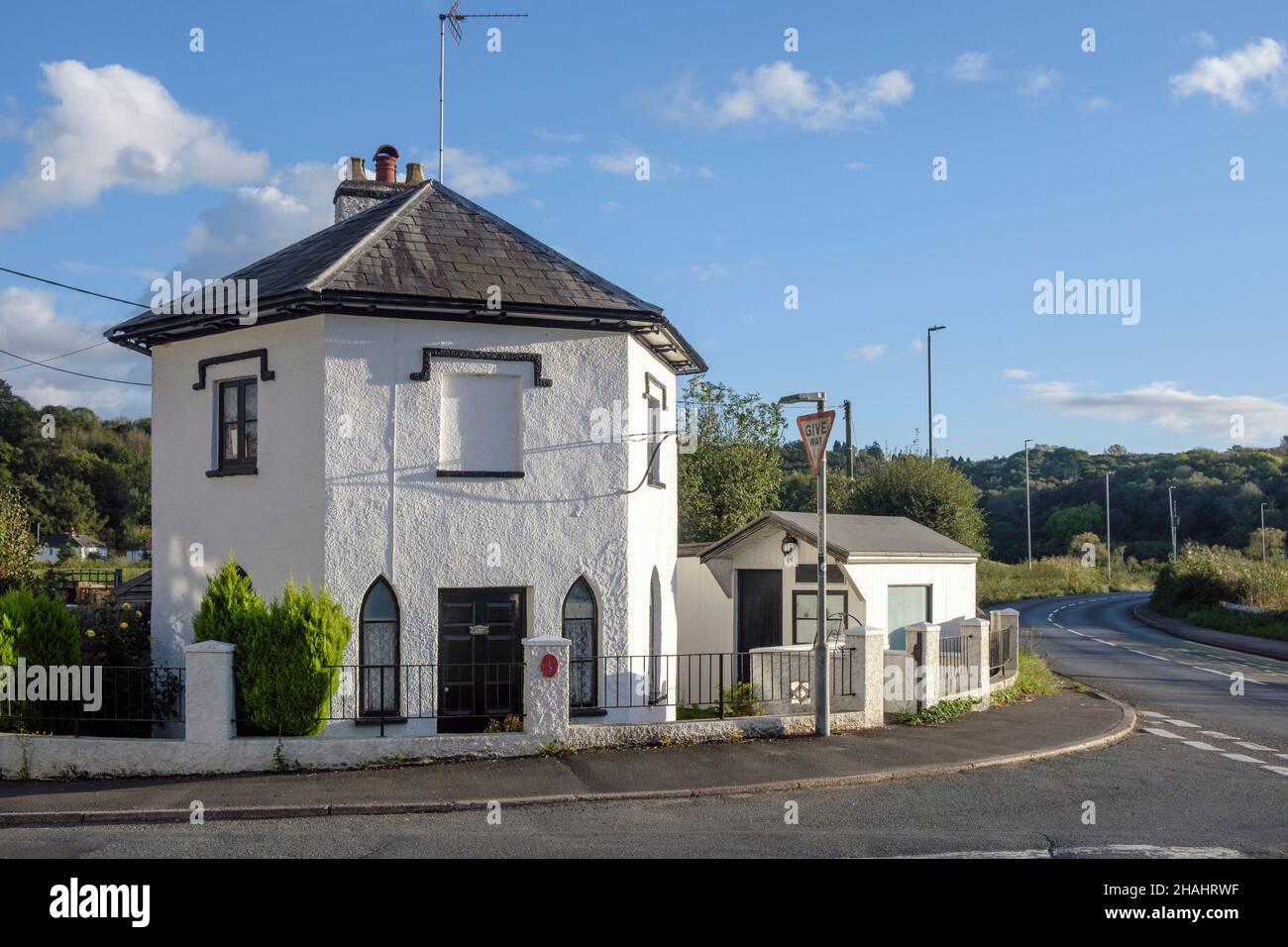 A old tollhouse at Caerleon is a grade II listed building, Monmouthshire, Wales Stock Photo