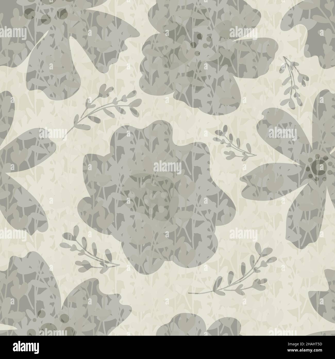 Abstract wild meadow flower seamless vector botanical pattern ...