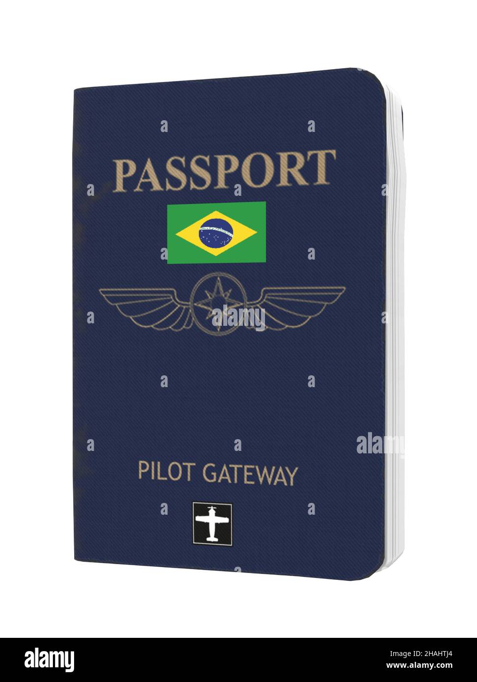 Brazil Country Flag Passport Book Stock Vector