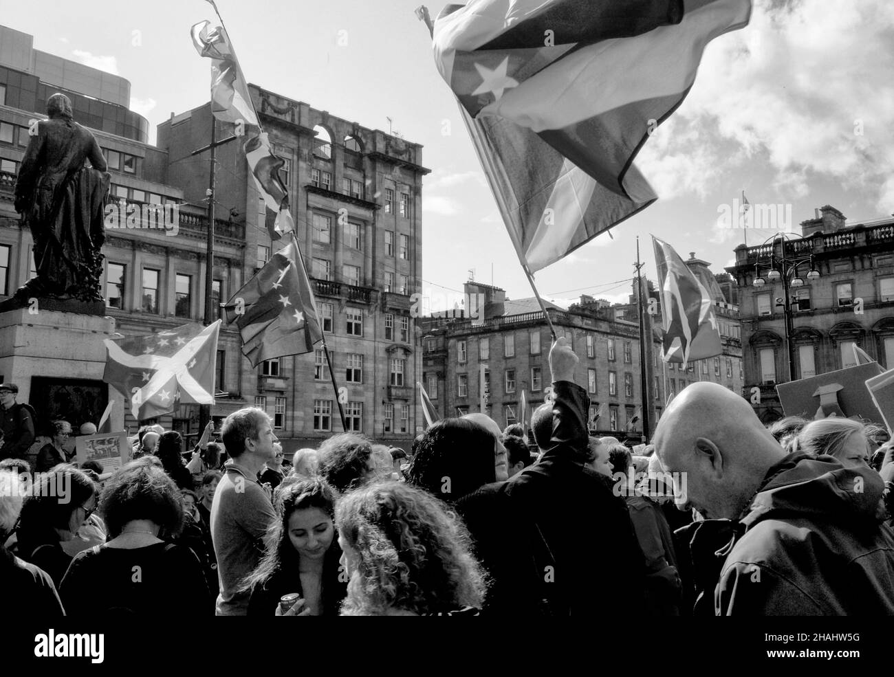 Pro-Scottish Independence Rally in George Square, Glasgow. November 2, 2019. Stock Photo
