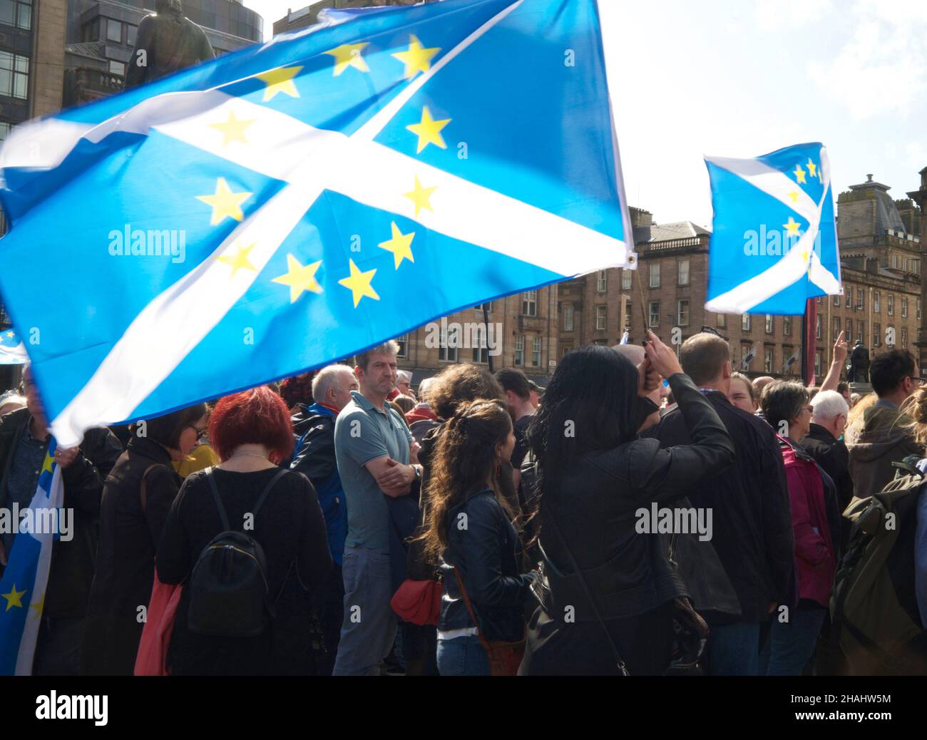 Pro-Scottish Independence Rally in George Square, Glasgow. November 2, 2019. Stock Photo
