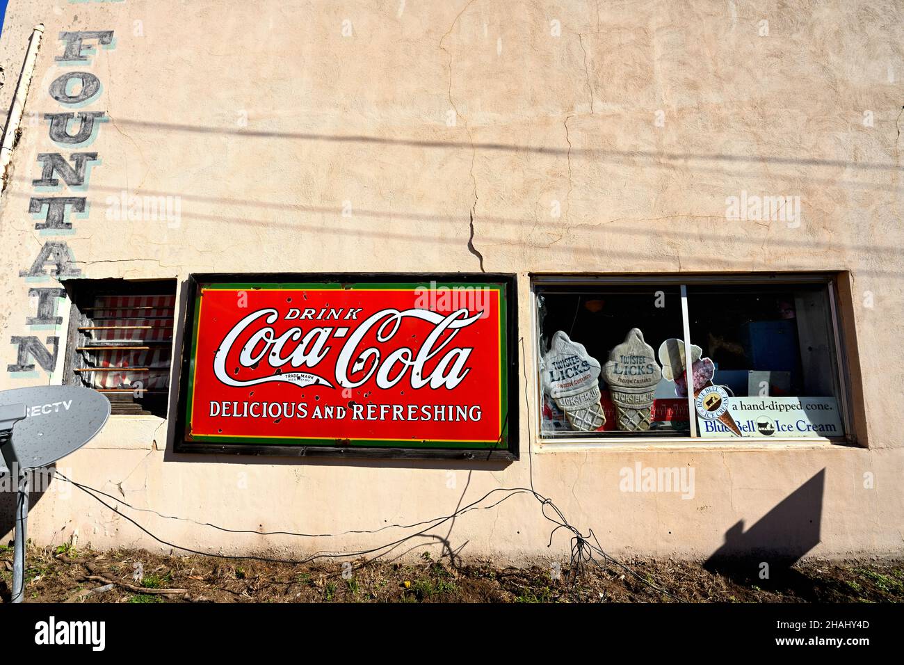 Coca Cola and Twistee Licks Sign East Texas Stock Photo