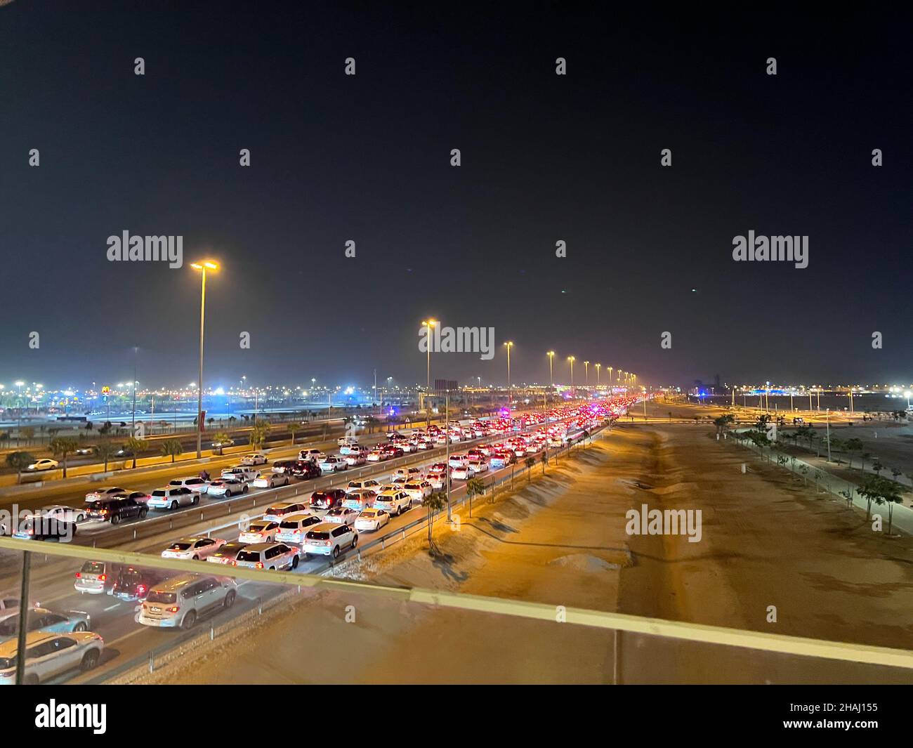 Doha Roads And Traffic At Al Khor Al Bayt Stadium Road Stock Photo - Alamy