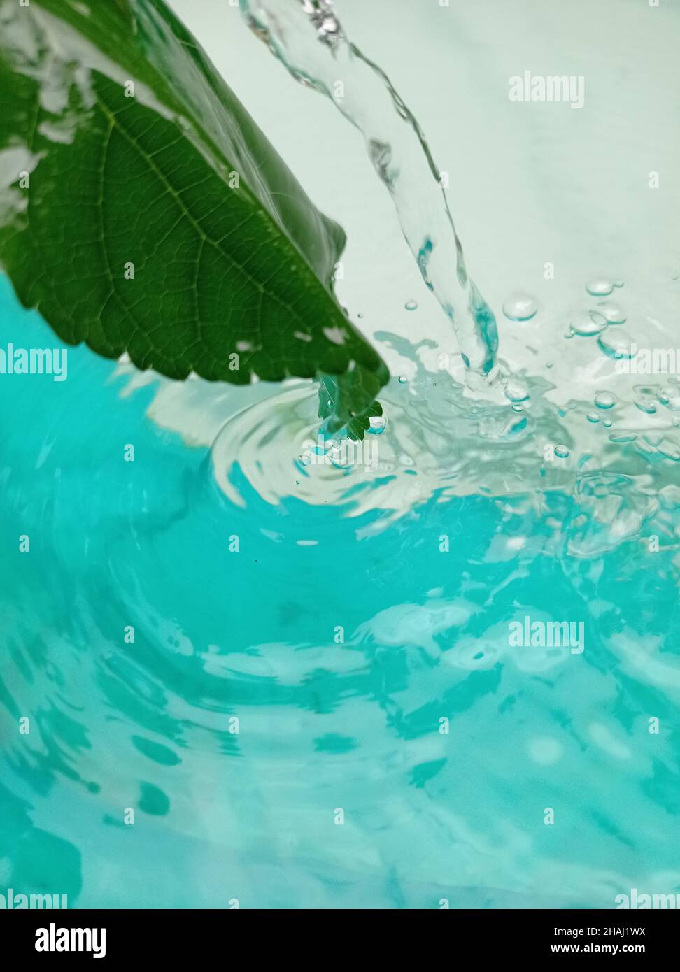 Clear water drops flowing Stock Photo Alamy