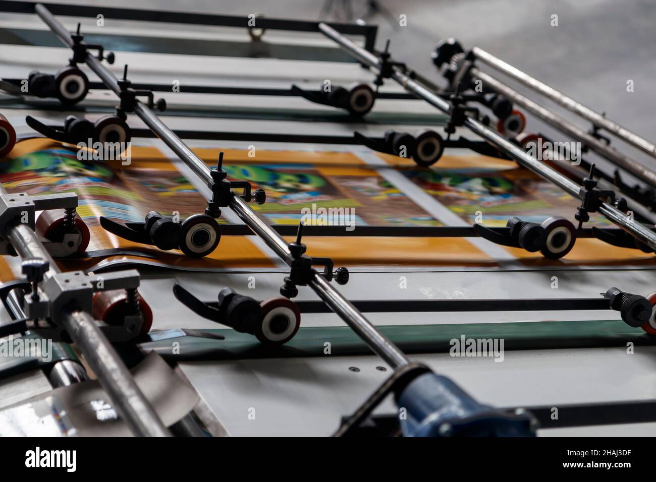 Work Inside Machine Tip Industrial machinery at work inside a facility Stock Photo - Alamy