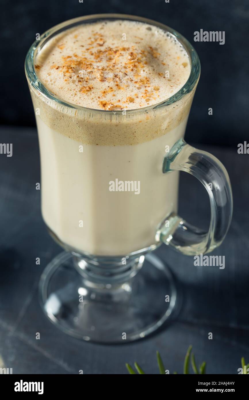 Boozy Warm Tom and Jerry Cocktail with Eggs and Nutmeg Stock Photo Alamy