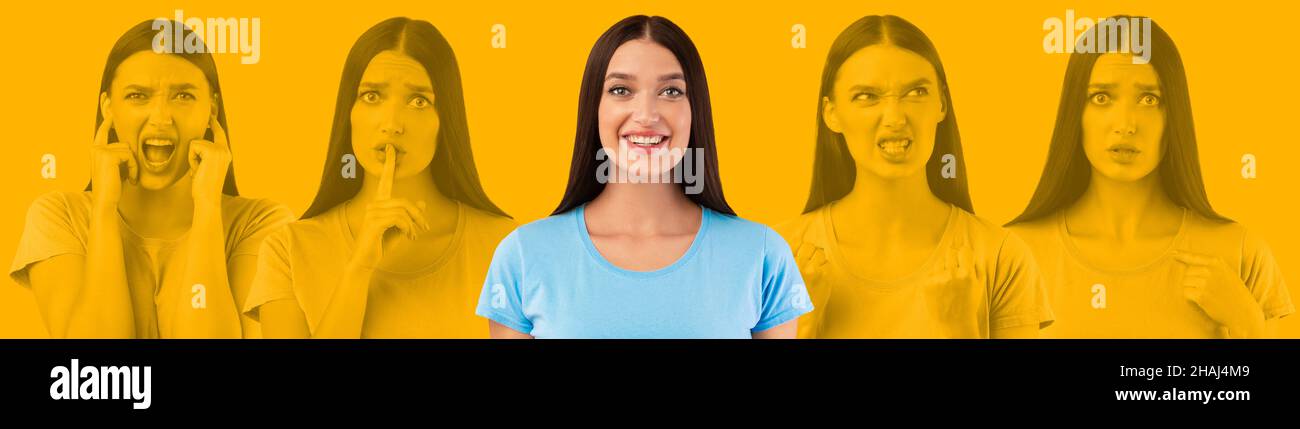 Woman collage emotions hi-res stock photography and images - Alamy