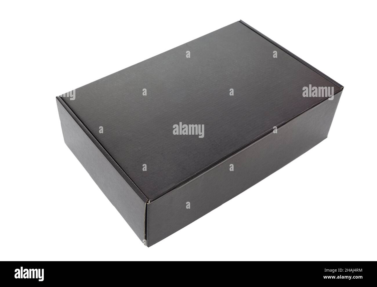 Unopened Black Cardboard Box Stock Photo