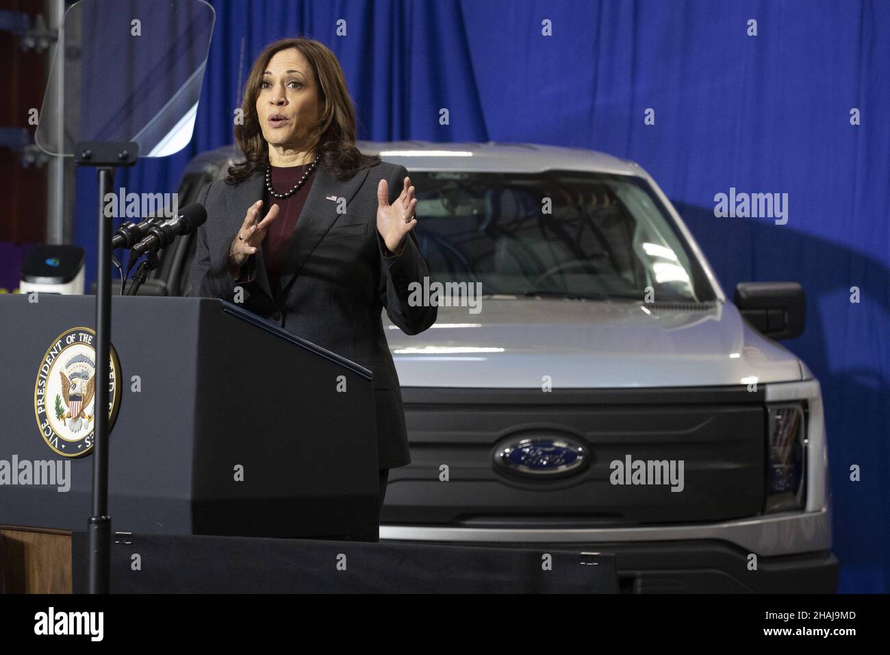 Brandywine, United States. 13th Dec, 2021. delivers remarks in front of