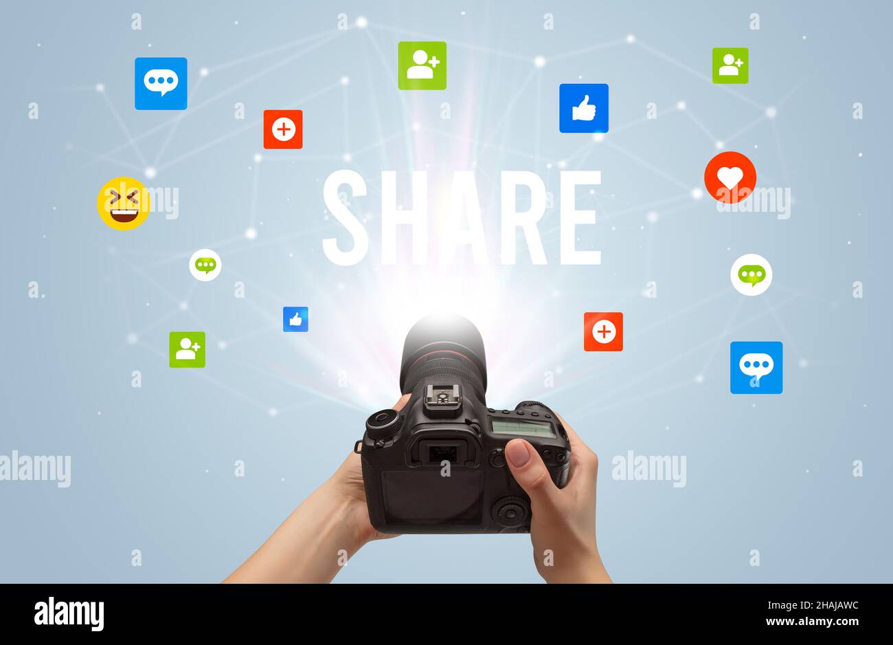 Using camera to capture social media content Stock Photo - Alamy