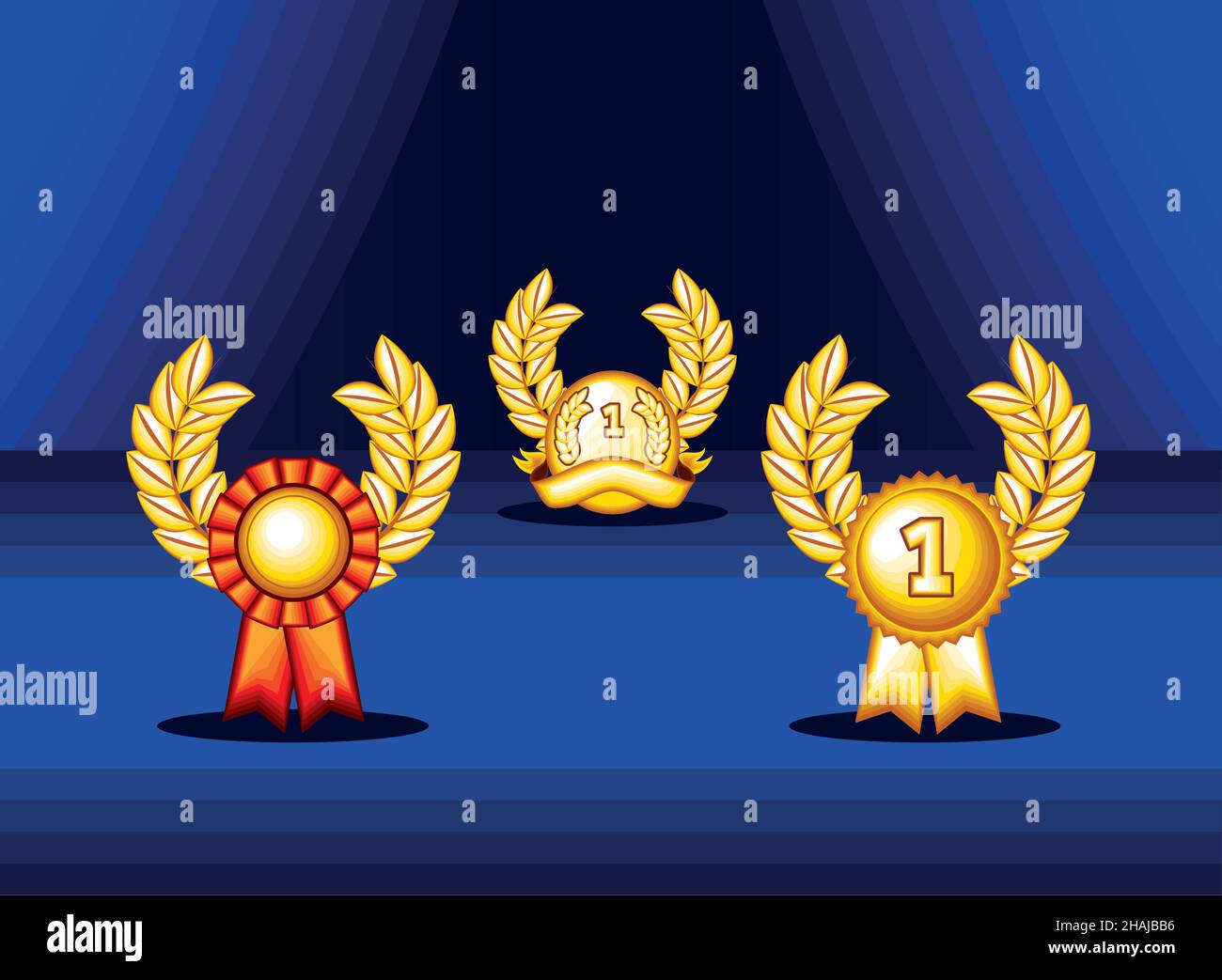 awards gold laurel wreath Stock Vector Image & Art - Alamy