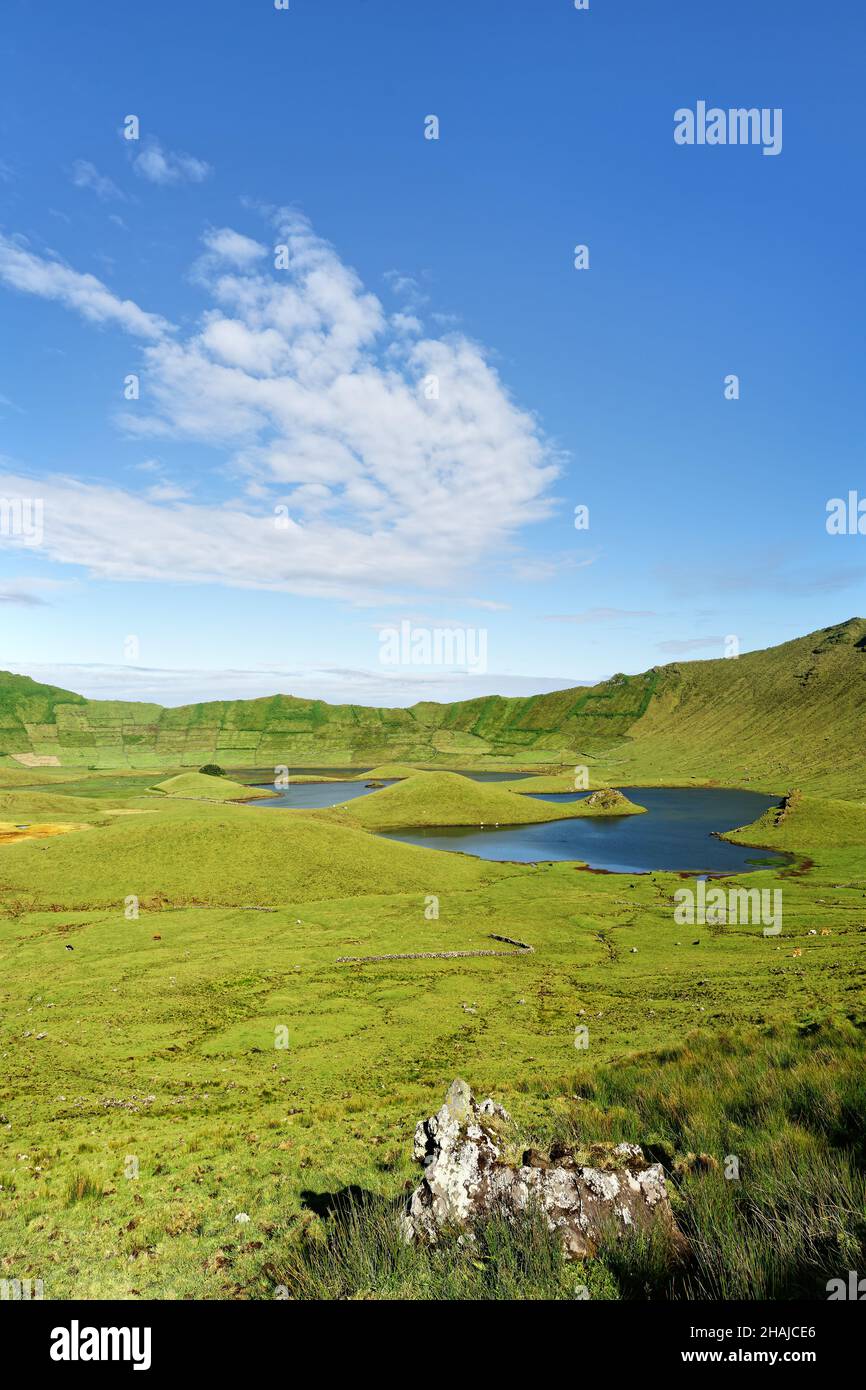 The Crater Of The Volcano Of The Azorean Island Of Corvo Has Huge 